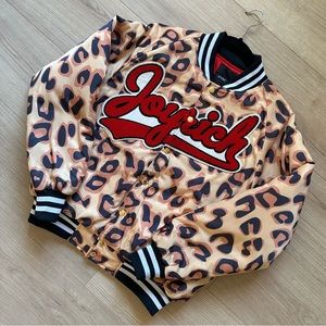 Joyrich Leopard Print Logo Puffer Bomber Jacket Men's XS